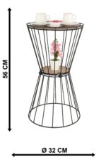 TBBT-16 ΒΚ ΤΡΑΠΕΖΑΚΙ ΒΟΗΘΗΤΙΚΟ ΜΕΤΑΛΛΙΚΟ ΜΑΥΡΟ ΜΕ ΚΑΠΑΚΙ ΞΥΛΙΝΟ ΚΑΡΥΔΙΑ - Image 4