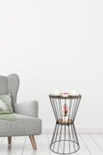 TBBT-16 ΒΚ ΤΡΑΠΕΖΑΚΙ ΒΟΗΘΗΤΙΚΟ ΜΕΤΑΛΛΙΚΟ ΜΑΥΡΟ ΜΕ ΚΑΠΑΚΙ ΞΥΛΙΝΟ ΚΑΡΥΔΙΑ - Image 3