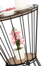 TBBT-16 ΒΚ ΤΡΑΠΕΖΑΚΙ ΒΟΗΘΗΤΙΚΟ ΜΕΤΑΛΛΙΚΟ ΜΑΥΡΟ ΜΕ ΚΑΠΑΚΙ ΞΥΛΙΝΟ ΚΑΡΥΔΙΑ - Image 2